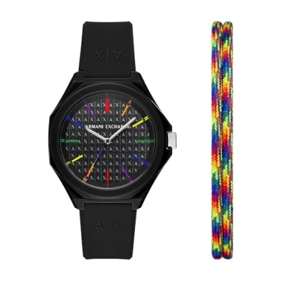 Afbeelding van Armani Exchange dames Horloge met armband AX7158SET in de kleur Zwart