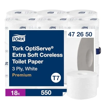 Afbeelding van Tork, Toiletpapier, Toiletpapier 3 laags 18 rollen wit (18 x)