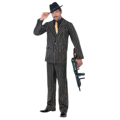 Afbeelding van Gold Pinstripe Gangster Costume