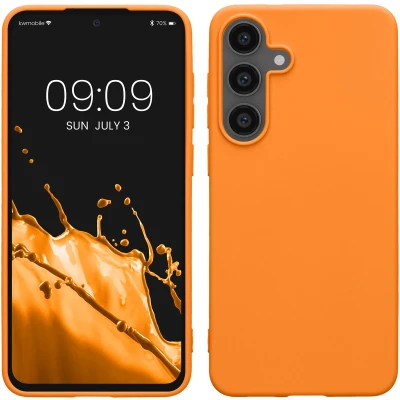 Afbeelding van kwmobile telefoonhoesje geschikt voor Samsung Galaxy S25 FE Hoesje smartphone Back cover in fruitig oranje
