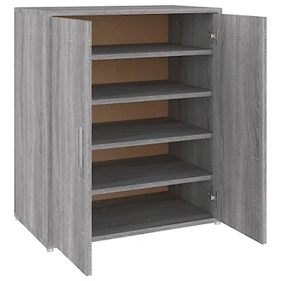 Afbeelding van vidaXL Schoenenkast 60x35x70 cm bewerkt hout grijs sonoma eikenkleurig