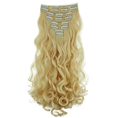 Afbeelding van PRETTYSHOP XXL haarverlenging, 35 cm, 8 stuks, gegolfd, Platinablond CES115 1
