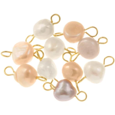 Afbeelding van Tussenstuk Zoetwaterparel (14 15 x 6.5 8 mm) Mix Color Goud (10 Stuks)
