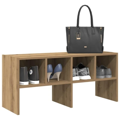 Afbeelding van vidaXL Schoenenrek stapelbaar 89,5x30x40 cm artisanaal eikenkleurig