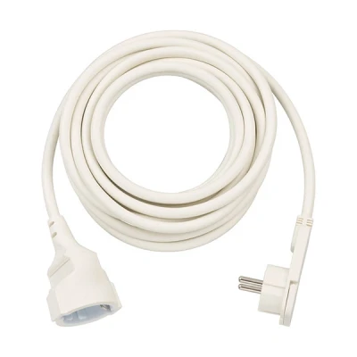 Image de brennenstuhl H05VV F 3G15 Rallonge de câble d&#039;alimentation CEE 7/4 (F) pour (M) 5 m blanc