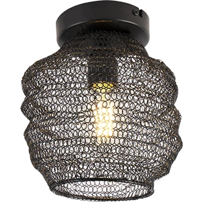 Afbeelding van QAZQA Oosterse plafondlamp zwart Nidum Bene