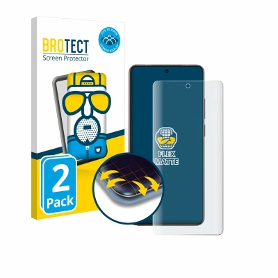 Afbeelding van BROTECT Fullscreen Schutzfolie Displayschutz Folie Matt Entspiegelungsfolie (2 Stuk, Realme GT), Smartphone beschermfolie, Grijs