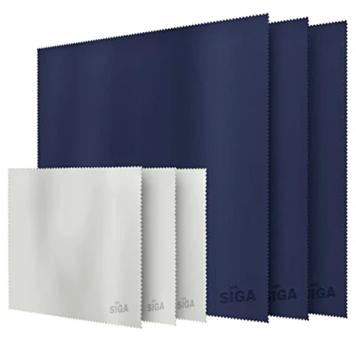 Afbeelding van MR.SIGA Hoogwaardige microvezel reinigingsdoekjes voor brillen, schermen, tablets, glazen, 3 stuks in marineblauw, 40,6 x cm, grijs, 15,2 17,8 cm