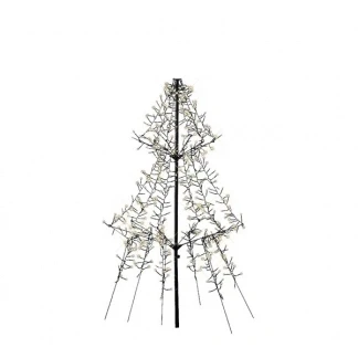 Afbeelding van Metalen kerstboom met verlichting 1.35 meter (600 LEDs, Timer, Buiten)