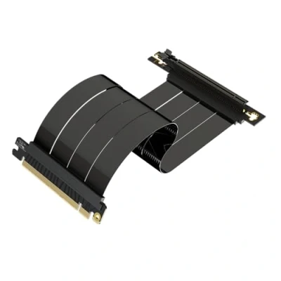 Afbeelding van LINKUP AVA5 PCIE 5.0 liftkabel klaar voor verticale ondersteuning GPU Gen 5 x16 128GB/s snelheid compatibel met 4.0 &amp; WRX80SE rechte hoek zwart 25 cm