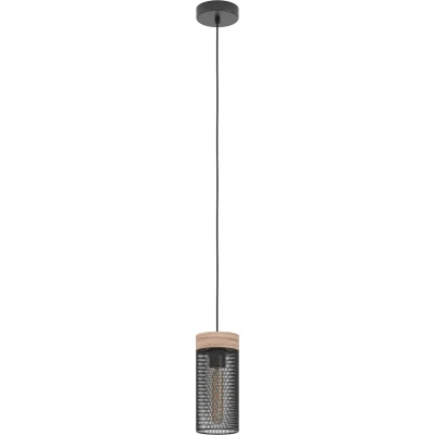 Afbeelding van EGLO Kilnsdale Hanglamp E27 Ø 11 cm Staal/Hout Zwart/Bruin