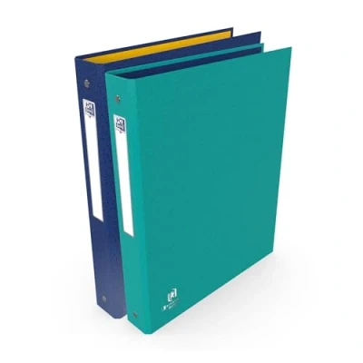 Image de OXFORD Lot de 2 Classeurs A4 4 anneaux Dos 40mm Bicolor Recyc+ Couleurs bleu