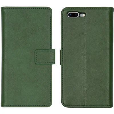 Afbeelding van iMoshion Hoesje Geschikt voor iPhone 8 Plus / 7 Met Pasjeshouder Luxe Bookcase Groen