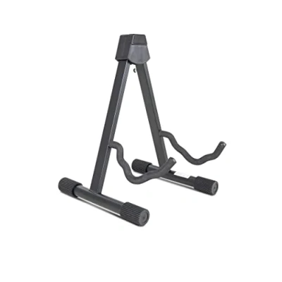 Image de BSX Pied de guitare A Style (43 cm haut, largeur réglable, taille XL) pour acoustique et électrique noir