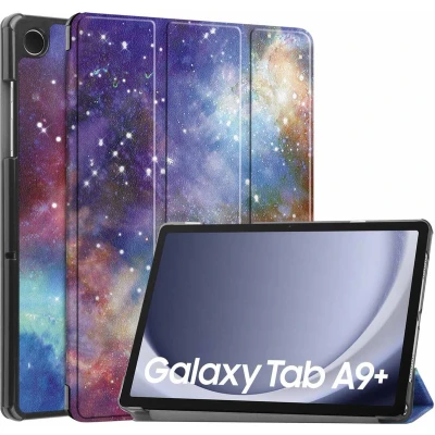 Afbeelding van iMoshion Tablet Hoes Geschikt voor Samsung Galaxy Tab A9 Plus Design Trifold Bookcase Meerkleurig /Space