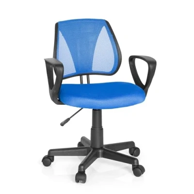 Afbeelding van Bureaustoel Met Armleuning Kinderen Stof Blauw Ergonomisch