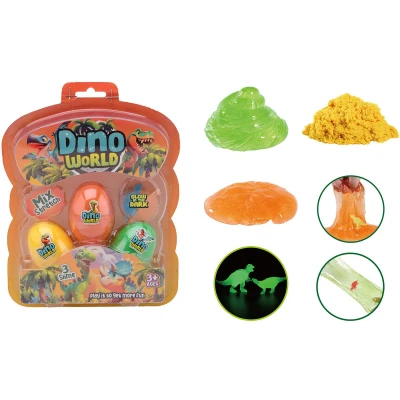 Afbeelding van 3 dino world slijm eieren 24604