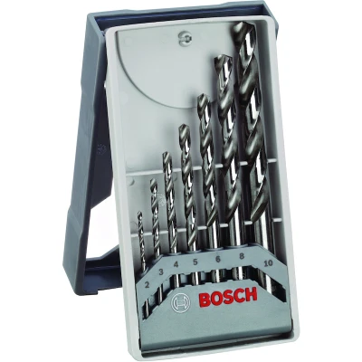 Image de BOSCH 2608589295 Jeu de mèches à métaux Mini X Line HSS G, DIN338, 135 en coffret plastique 7 pièces