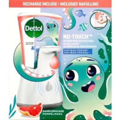 Afbeelding van Dettol No Touch Kit Classic automatische zeepdispenser met 1 navulverpakking, 250 ml, grapefruit, 2 stuks (1 stuk)