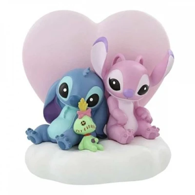 Afbeelding van Enesco Disney Showcase Lilo en Stitch Engel Scrump figuur in hartvorm, meerkleurig, 17,8 cm
