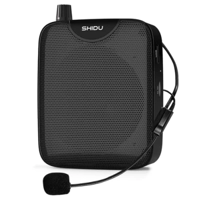 Afbeelding van draagbare spraakversterker, SHIDU S511 Mini spraakversterker met bekabelde microfoon Headset Oplaadbare en luidspreker PA systeem voor docenten, zingen, klaslokaal, gids, ouderen, yoga