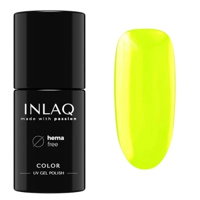Afbeelding van INLAQ® Semi permanente nagellak, lichtgeel, 6 ml, uv gelnagellak, Hema vrij, Neon Spectrum collectie, langhoudende nagellak