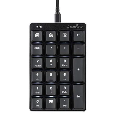 Afbeelding van Perixx PERIPAD 303 B Numeriek toetsenbord Kabelgebonden Verlicht Zwart