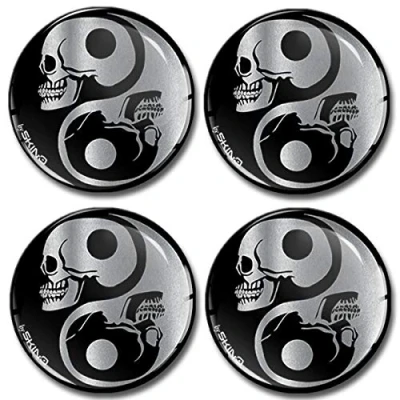 Afbeelding van SkinoEu Yin Yang A 8250 Sticker voor wieldoppen, 50 mm