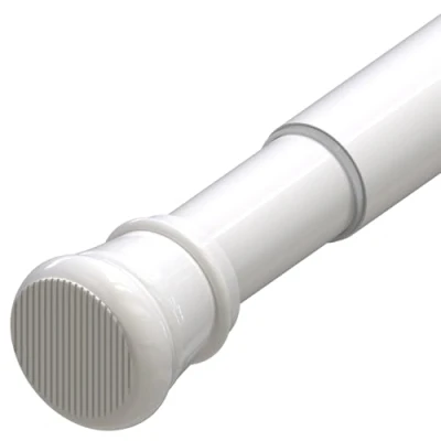 Afbeelding van gordijnroede, zonder boren, uittrekbaar, voor badkamer, schroeven, kasten (wit, 105 210 cm)