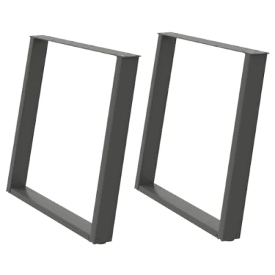 Afbeelding van vidaXL Eettafelpoten 2 st U vormig 100x(72 73) cm staal antraciet
