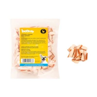 Afbeelding van Boomy Hondensnacks Mini Twister Korte kip/vis strookjes 2 x 250g