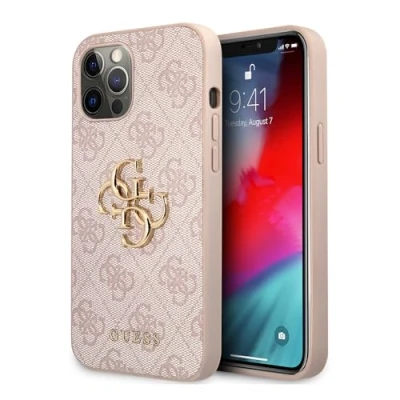 Afbeelding van Guess Beschermhoes voor iPhone 12 Pro Max 6,7 inch roze GUHCP12L4GMGPI 4G Big Metal Logo