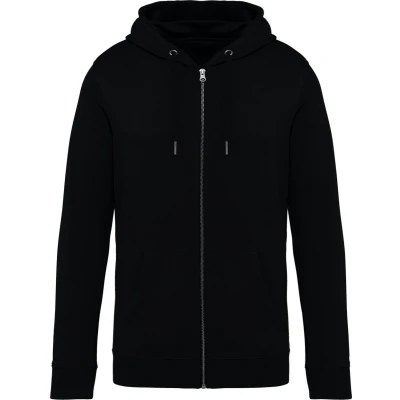 Afbeelding van Native Spirit Ecologische uniseks sweater met capuchon en rits NS402 Black