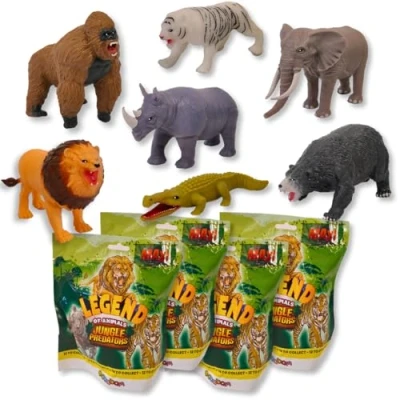 Afbeelding van Sbabam, FUNNY BOX Jungle Predators Maxi, kioskspellen, dierenspeelgoed voor kinderen, 4 stuks, rekbaar, kleurverandering, speelgoed, cadeau