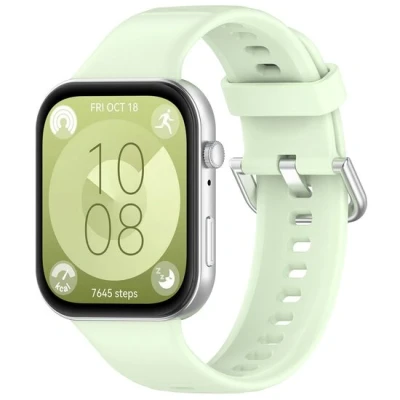 Afbeelding van Siliconen bandje met gesp Lichtgroen Huawei Fit 3