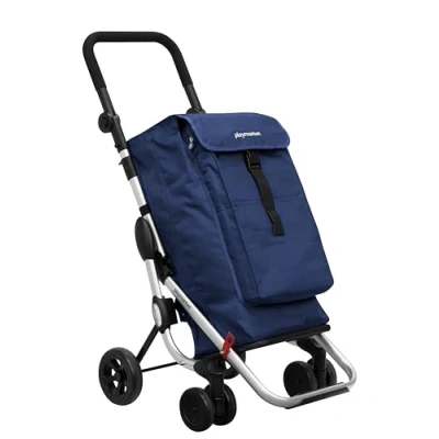 Afbeelding van Playmarket Go Up Basic Boodschappentrolley, 110 cm, Blauw