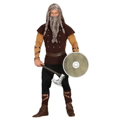 Afbeelding van Guirca Piraat &amp; Viking Kostuum Erling Strijder Van De Grote Zee Man Bruin Maat 48 50 Carnavalskleding Verkleedkleding