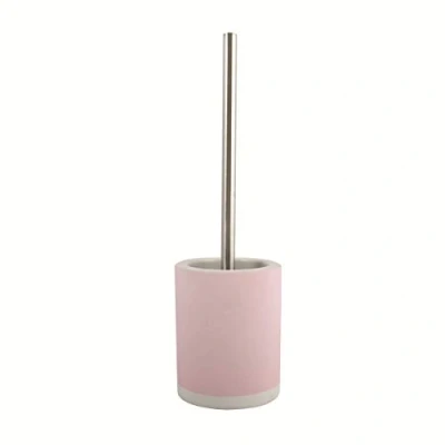 Afbeelding van MSV Shine Toilet/wc borstel houder keramiek/metaal lichtroze 38 cm