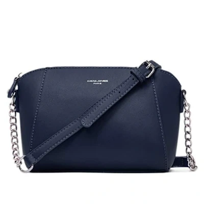 Afbeelding van David Jones Kleine Schoudertas Vrouwen Trapeze Ketting Handtas Gedragen Schouder PU Leer Tas gekruiste Avond Koppeling Mode Werk Winkelen Elegant Trendy Chic, Blauw