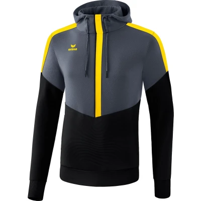 Afbeelding van Erima Squad Sweatshirt Met Capuchon Kind Slate Grijs Zwart Geel Maat 164