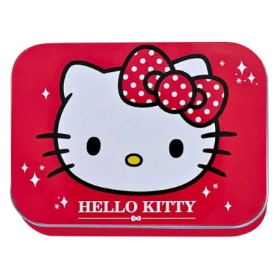 Afbeelding van Mevsim Store Gelicentieerd product Hello Kitty pleisters, rood, metalen doos, 24 opbergdoos voor pleisters in aantrekkelijk design kinderen, geschikt tas