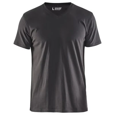 Image de T Shirt col en V gris foncé