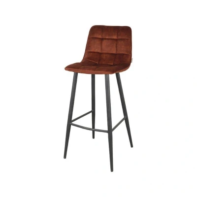 Afbeelding van Jelt barkruk 78cm velvet roestbruin