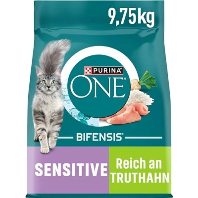 Afbeelding van 8kg + 1,75kg gratis! 9,75kg Sensitive met Kalkoen Purina ONE Kattenvoer