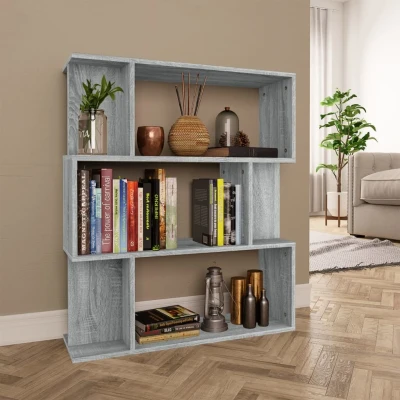 Afbeelding van Boekenkast / kamerscherm 80x24x96 cm bewerkt hout grijs sonoma