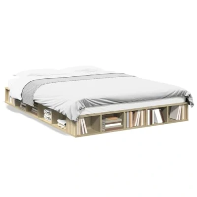 Image de vidaXL Cadre de lit sans matelas chêne sonoma 160x200 cm3209844