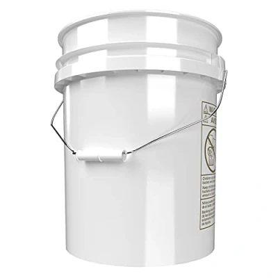 Afbeelding van detailmate Black &amp; White Magic Bucket, wasemmer, 20 l/5 liter, wit, accessoires voor professionele autowas, ideaal het wassen van auto, motorfiets,