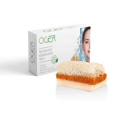 Afbeelding van Oger Natuurlijke pompoenvezelzeep, 110 g, propolis extract en melk, 1 stuk