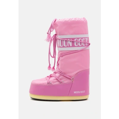 Afbeelding van Moon Boot ICON Unisex Veterlaarzen, Maat: 39 41, Pink Imitatieleer/ textiel