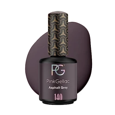 Afbeelding van Pink Gellac 140 Asphalt Grey Gellak 15ml Grijze Gel Lak Gelnagel Producten Glanzende Nagellak